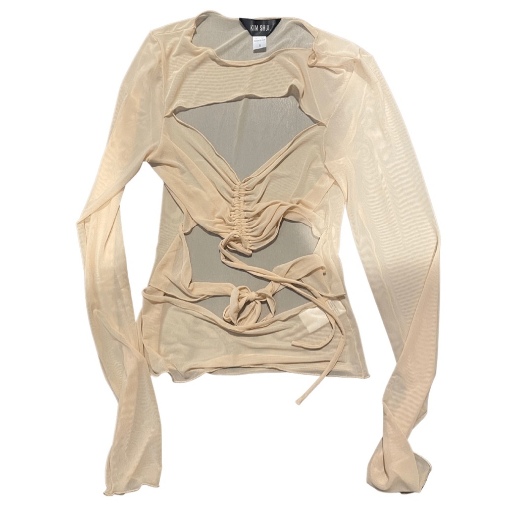 Kim Shui sheer tie up top